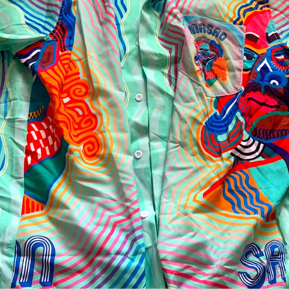 Casablanca tennis club size L button up short sleeve